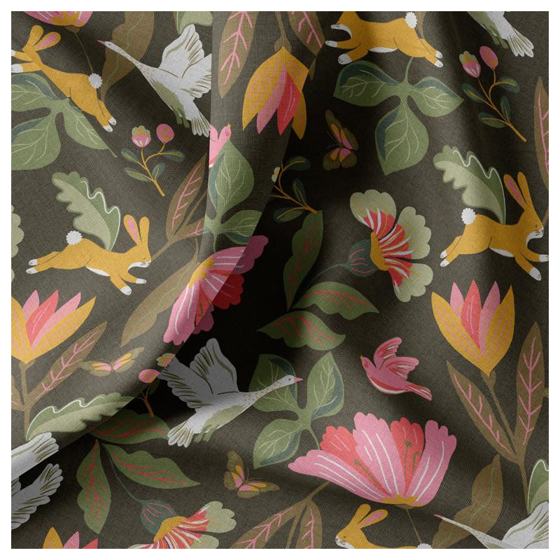 Algodón estampado NORFOLK Cacao / Café